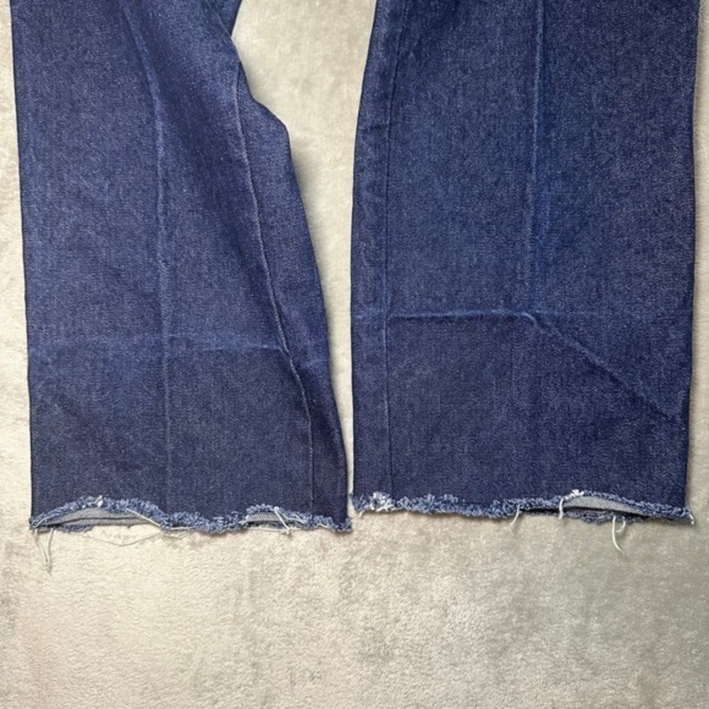 Vintage Jordache J9 Jeans Size 32L *27x26.5 Dark Wash Straight Leg Raw Hem 80s - Picture 12 of 17
